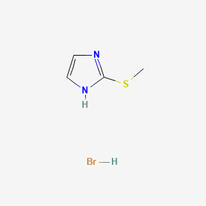 molecular formula C4H7BrN2S B12663453 2-(Methylthio)-1H-imidazolium bromide CAS No. 84501-63-3