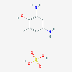 molecular formula C7H12N2O5S B12663532 (5-Ammonio-3-methyl-2-hydroxyphenyl)ammonium sulphate CAS No. 94349-42-5