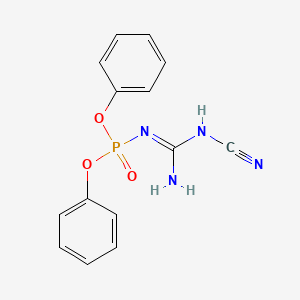 molecular formula C14H13N4O3P B12663570 Diphenyl (cyanoamino)(imino)methylamidophosphate CAS No. 92193-47-0