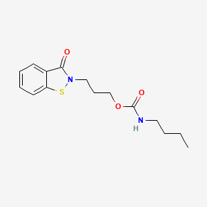 molecular formula C15H20N2O3S B12663574 3-(3-oxo-1,2-benzothiazol-2-yl)propyl N-butylcarbamate CAS No. 199172-87-7