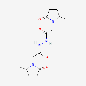 molecular formula C14H22N4O4 B12663579 Bis(2-methyl-5-oxopyrrolidine-1-aceto)hydrazide CAS No. 70821-50-0