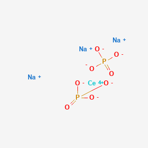 molecular formula CeNa3O8P2+ B12663592 Cerium trisodium bis(phosphate) CAS No. 67190-18-5