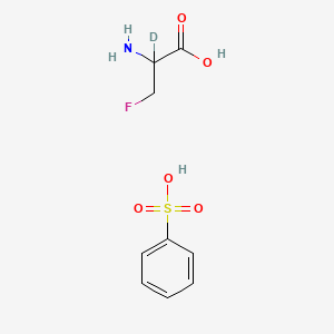 molecular formula C9H12FNO5S B12663658 3-Fluoro-DL-(2-2H)alanine benzenesulphonate CAS No. 59189-04-7