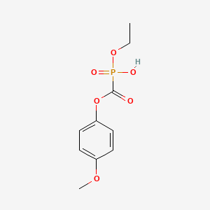 molecular formula C10H13O6P B12663663 Phosphinecarboxylic acid, ethoxyhydroxy-, 4-methoxyphenyl ester, oxide CAS No. 83897-21-6