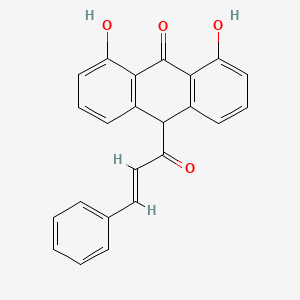 molecular formula C23H16O4 B12663741 1,8-Dihydroxy-10-(1-oxo-3-phenyl-2-propenyl)-9(10H)-anthracenone CAS No. 162750-58-5