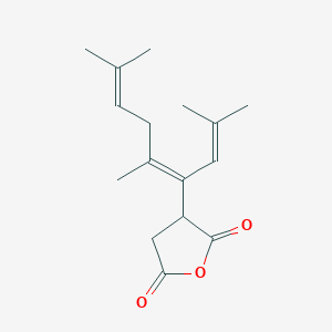 molecular formula C16H22O3 B12663751 Dihydro-3-(triisobutenyl)furan-2,5-dione CAS No. 85201-33-8