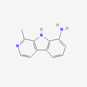 molecular formula C12H11N3 B12663770 9H-Pyrido(3,4-b)indole, 8-amino-1-methyl- CAS No. 102206-92-8