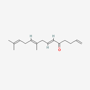 molecular formula C16H24O B12663823 1,6,9,12-Tetradecatetraen-5-one, 9,13-dimethyl- CAS No. 72927-82-3