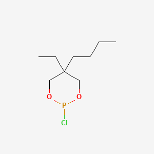 molecular formula C9H18ClO2P B12663854 1,3,2-Dioxaphosphorinane, 5-butyl-2-chloro-5-ethyl- CAS No. 19952-58-0