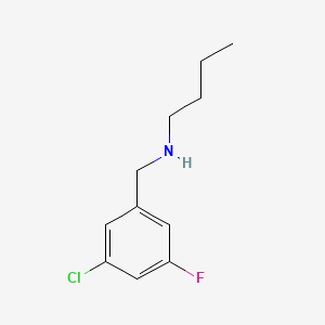 molecular formula C11H15ClFN B12663878 Benzenemethanamine, N-butyl-3-chloro-5-fluoro- CAS No. 90390-37-7