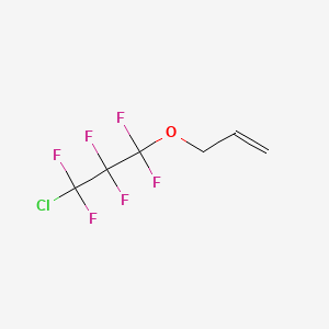 molecular formula C6H5ClF6O B12663894 3-(3-Chloro-1,1,2,2,3,3-hexafluoropropoxy)propene CAS No. 84145-20-0