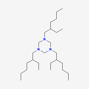 molecular formula C27H57N3 B12663942 1,3,5-Tri(2-ethylhexyl)hexahydro-1,3,5-triazine CAS No. 93942-45-1