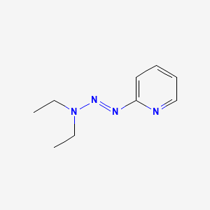 molecular formula C9H14N4 B12663944 (3,3-Diethyl-1-triazenyl)pyridine CAS No. 52731-41-6