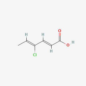 molecular formula C6H7ClO2 B12663971 4-Chlorohexa-2,4-dienoic acid CAS No. 97552-61-9