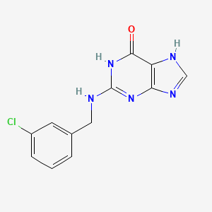 9H-Purin-6-ol, 2-(((3-chlorophenyl)methyl)amino)-