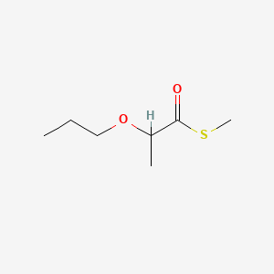 molecular formula C7H14O2S B12664048 S-Methyl 2-propoxypropanethioate CAS No. 93940-60-4