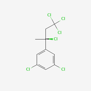 molecular formula C10H8Cl6 B12664093 Benzene, 1,3-dichloro-5-(1,3,3,3-tetrachloro-1-methylpropyl)- CAS No. 73588-42-8