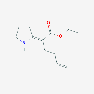 molecular formula C12H19NO2 B12664146 5-Hexenoic acid, 2-(2-pyrrolidinylidene)-, ethyl ester CAS No. 118268-50-1