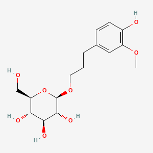 molecular formula C16H24O8 B12664161 beta-D-Glucopyranoside, 3-(4-hydroxy-3-methoxyphenyl)propyl- CAS No. 64181-82-4