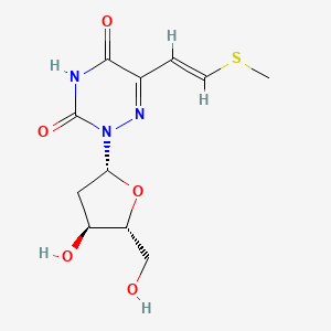 molecular formula C11H15N3O5S B12664205 (E)-5-(2-(Methylthio)vinyl)-6-aza-2'-deoxyuridine CAS No. 100348-19-4