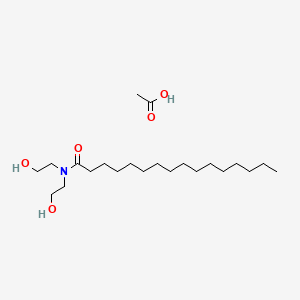 molecular formula C20H41NO3.C2H4O2<br>C22H45NO5 B12664372 N,N-Bis(2-hydroxyethyl)palmitamide acetate CAS No. 94094-32-3