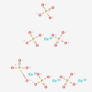 molecular formula Eu4O24P6-6 B12664383 Tetraeuropium hexaphosphate CAS No. 93962-88-0