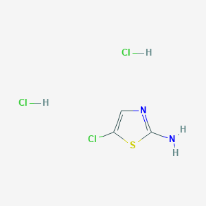 molecular formula C3H5Cl3N2S B12664410 2-Ammonio-5-chlorothiazolium dichloride CAS No. 64415-16-3