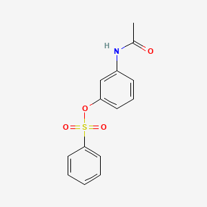 molecular formula C14H13NO4S B12664442 Acetamide, N-(3-((phenylsulfonyl)oxy)phenyl)- CAS No. 80526-83-6