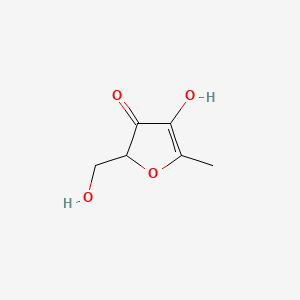 molecular formula C6H8O4 B12664478 4-Hydroxy-2-(hydroxymethyl)-5-methyl-3(2H)-furanone CAS No. 17678-20-5