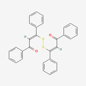 molecular formula C30H22O2S2 B12664490 2-Propen-1-one, 3,3'-dithiobis(1,3-diphenyl-, (2Z,2'Z)- CAS No. 2080-41-3