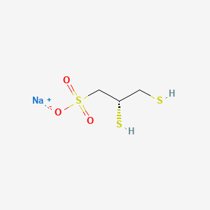 molecular formula C3H7NaO3S3 B12664504 Sodium (S)-2,3-dimercaptopropanesulphonate CAS No. 85187-11-7