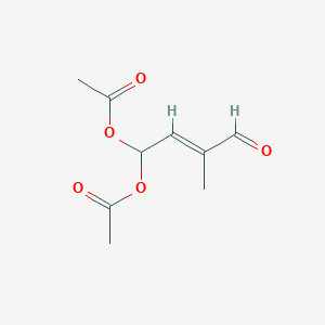 molecular formula C9H12O5 B12664514 (E)-3-Formylbut-2-endiyl diacetate CAS No. 56269-66-0