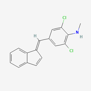 molecular formula C17H13Cl2N B12664554 2,6-Dichloro-4-(1H-inden-1-ylidenemethyl)-N-methylaniline CAS No. 28164-43-4