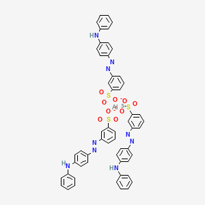 molecular formula C54H42AlN9O9S3 B12664558 Aluminium 3-((4-anilinophenyl)azo)benzenesulphonate CAS No. 84473-88-1