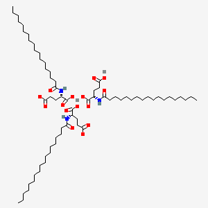 molecular formula C69H123Al2N3O15 B12664573 Tris(N-stearoyl-L-glutamato(2-))dialuminium CAS No. 93783-78-9