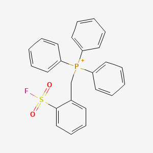 molecular formula C25H21FO2PS+ B12664631 2-((Triphenylphosphoranyl)methyl)benzenesulfonyl fluoride CAS No. 31362-41-1