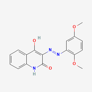 molecular formula C17H15N3O4 B12664671 2(1H)-Quinolinone, 3-((2,5-dimethoxyphenyl)azo)-4-hydroxy- CAS No. 6300-75-0