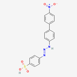 molecular formula C18H14N4O5S B12664700 4-((4-(4-Nitrophenyl)anilino)azo)benzenesulphonic acid CAS No. 93982-24-2