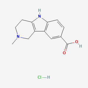 B1266493 5H-Pyrido(4,3-b)indole-8-carboxylic acid, 1,2,3,4-tetrahydro-2-methyl-, hydrochloride CAS No. 40431-45-6