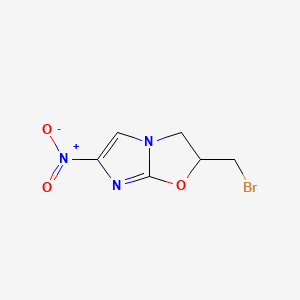 molecular formula C6H6BrN3O3 B12665003 Imidazo(2,1-b)oxazole, 2-(bromomethyl)-2,3-dihydro-6-nitro- CAS No. 127692-17-5