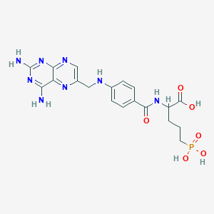 molecular formula C19H23N8O6P B12665356 N-(4-Amino-4-deoxypteroyl)-DL-2-amino-6-phosphonopentanoic acid CAS No. 113811-43-1