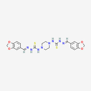 Piperonal, 4,4'-(1,4-piperazinediyl)bis(3-thiosemicarbazone)