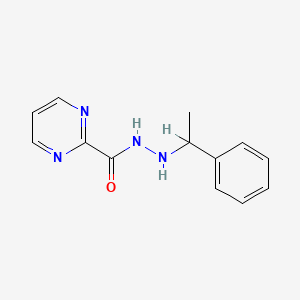 2-Pyrimidinecarboxylic acid, 2-(1-phenylethyl)hydrazide