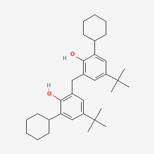 molecular formula C33H48O2 B12665665 2,2'-Methylenebis(4-tert-butyl-6-cyclohexylphenol) CAS No. 55252-55-6