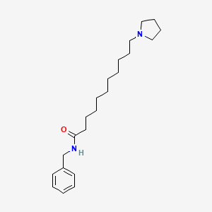 molecular formula C22H36N2O B12665668 N-Benzylpyrrolidine-1-undecanamide CAS No. 93918-92-4