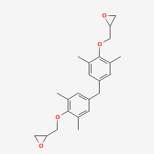 molecular formula C23H28O4 B12665679 Oxirane, 2,2'-(methylenebis((2,6-dimethyl-4,1-phenylene)oxymethylene))bis- CAS No. 93705-66-9