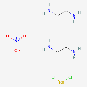 molecular formula C4H16Cl2N5O3Rh B12665711 Dichlorobis(ethylenediamine)rhodium nitrate (OC-6-22)- CAS No. 39561-32-5