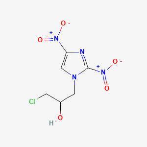 molecular formula C6H7ClN4O5 B12665759 1H-Imidazole-1-ethanol, alpha-(chloromethyl)-2,4-dinitro- CAS No. 73334-41-5