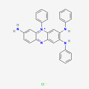 molecular formula C30H24ClN5 B12666053 7-Amino-5-phenyl-2,3-bis(phenylamino)phenazinium chloride CAS No. 6471-73-4