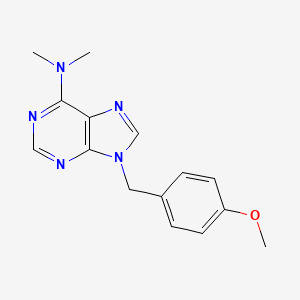 molecular formula C15H17N5O B12666474 9H-Purin-6-amine, 9-((4-methoxyphenyl)methyl)-N,N-dimethyl- CAS No. 112089-06-2